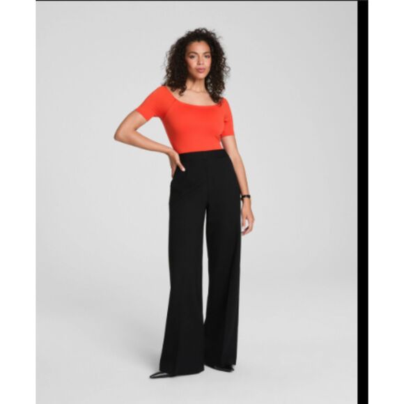 Spanx Pants - Spanx The Perfect Pant Wide Leg Black Women’s Size Small Hemmed Inseam 27